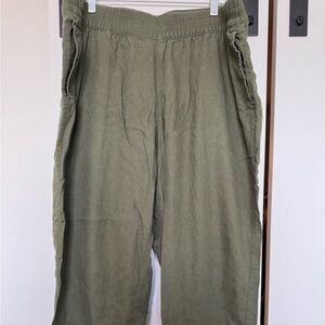 Green linen pants